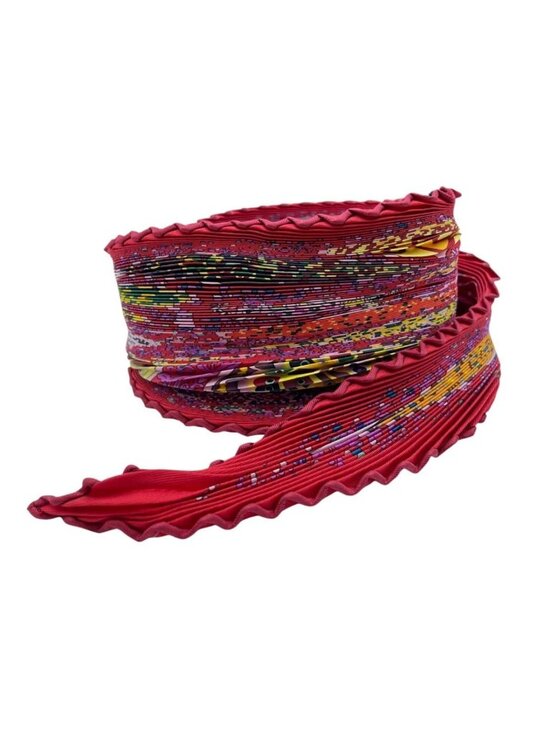 Hermes Accessories - Hermes Scarf Carre 90 Pleated Tree of Life Red Silk
